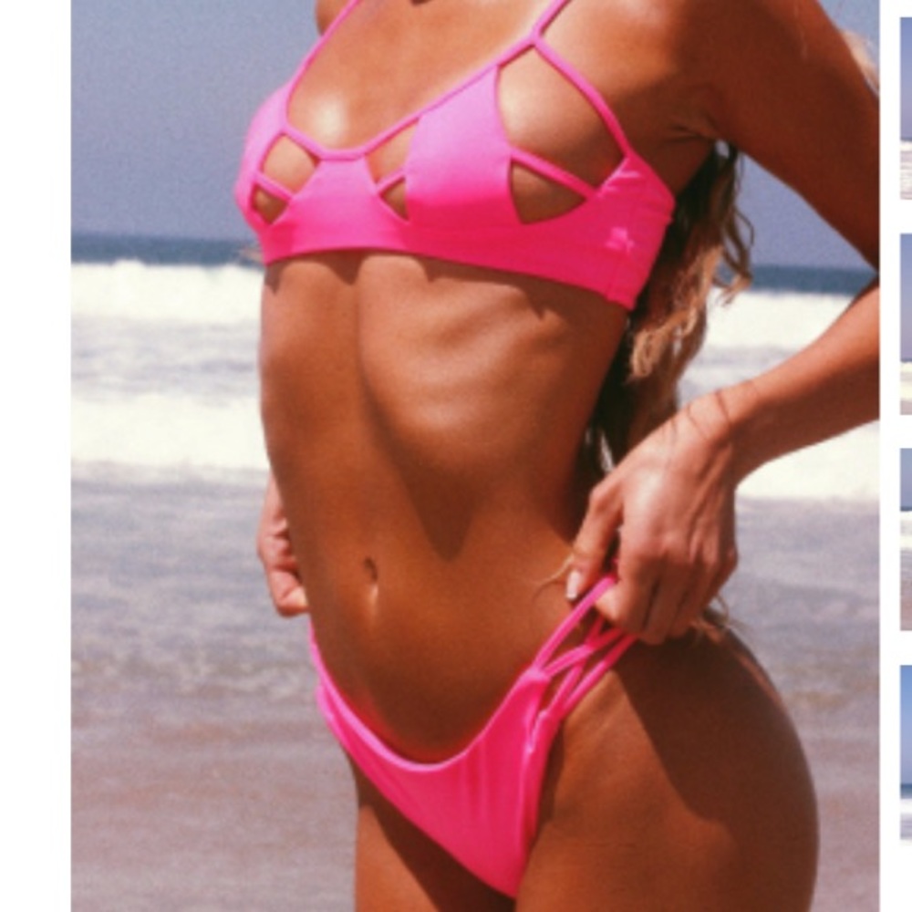 Siempre Golden Bikini Set in Pink